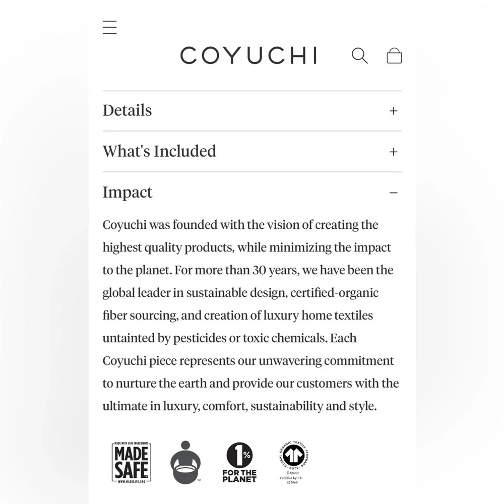 Coyuchi Organic Percale King Pillowcase Set of Four natural undyed - Picture 4 of 7